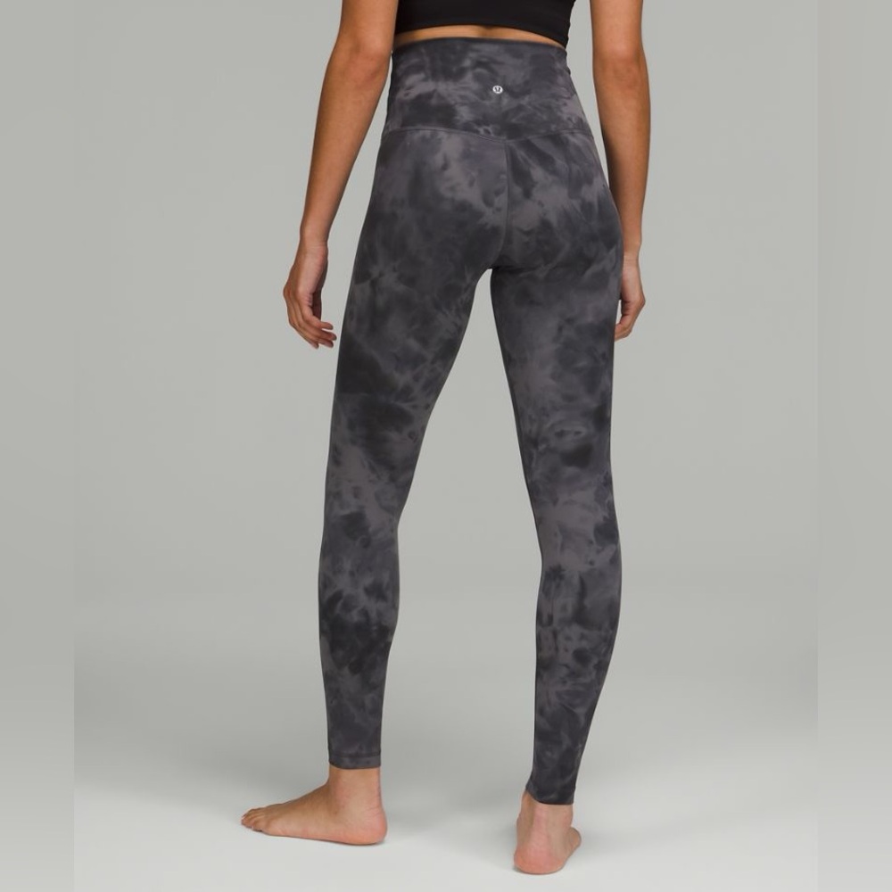 Lululemon Align Diamond Dye Graphite Grey Leggings Size 4 Super High Rise Nulu - Picture 3 of 11